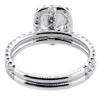 2.47 Cts Cushion Cut Diamond Halo Double Band , Engagement Ring Set in 18K White Gold 
