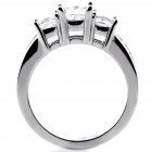 2.62 Cts Three Stone Princess Cut Diamond Engagement Ring set in 14K White Gold