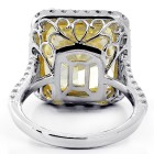 15.02 Ct Fancy Yellow Cushion Cut Diamond Surrounded by 0.85 ct Set in Prong Setting 