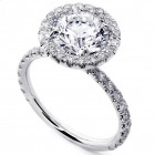 3.57 Cts unique Halo Diamond Engagement Ring in Platinum