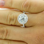 3.57 Cts unique Halo Diamond Engagement Ring in Platinum