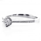 0.38 Cts Round Cut Diamond Halo Engagement Ring Set in 18K White Gold