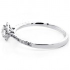 0.46 Cts Round Cut Diamond Halo Engagement Ring 18K White Gold