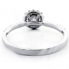 0.46 Cts Round Cut Diamond Halo Engagement Ring 18K White Gold