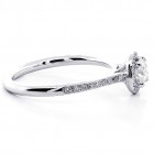 0.68 Cts Round Cut Diamond Halo Engagement Ring Set in 18K White Gold