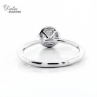 0.68 Cts Round Cut Diamond Halo Engagement Ring Set in 18K White Gold