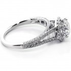 2.13 Cts Round Cut  Diamond Halo Engagement Ring set in 18K White Gold