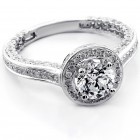 2.32 Cts Round Cut Diamond Engagement Ring set in 14K white gold