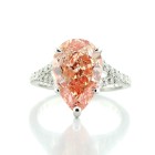 5.82 Cts Fancy Vivid Pink Diamond Engagement Ring set in 18K White Gold