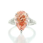 5.82 Cts Fancy Vivid Pink Diamond Engagement Ring set in 18K White Gold