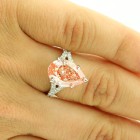 5.82 Cts Fancy Vivid Pink Diamond Engagement Ring set in 18K White Gold