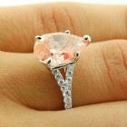 5.82 Cts Fancy Vivid Pink Diamond Engagement Ring set in 18K White Gold