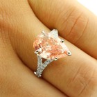 5.82 Cts Fancy Vivid Pink Diamond Engagement Ring set in 18K White Gold