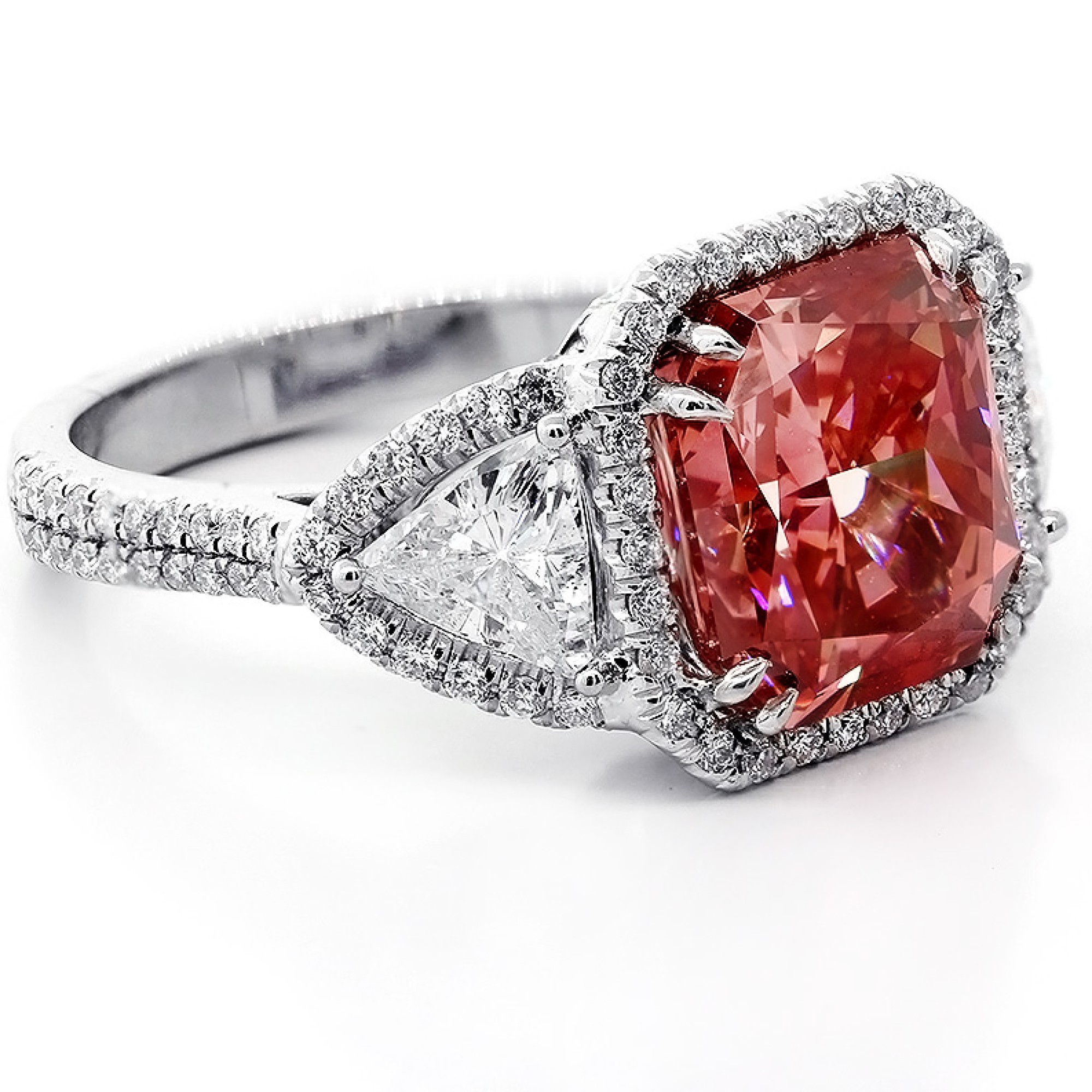 Radiant Cut Pink Diamond Ring | Ouros Jewels