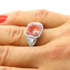 8.04 Cts Fancy Vivid Pink Radiant Cut Halo Diamond Engagement Ring  set in Platinum