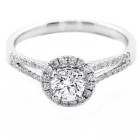 0.76 Cts Round Cut Diamond Engagement Ring set in 18K White Gold