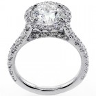 2.01 Cts Round Cut Halo Diamond Engagement Ring set in 18K White Gold