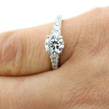 1.48 Cts Round Cut Diamond Engagement Ring