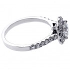 1.60 Cts Round Cut Diamond with Cushion Shape Halo Engagement Ring set in 18K White Gold 