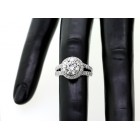 3.21 Cts Round Cut Halo Diamond Engagement Ring Set in 18K White Gold