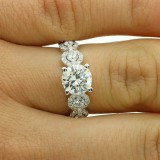 2.43 CTS RIUND CUT DIAMOND ENGAGEMENT RING SET IN 18 K WHITE GOLD