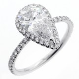 2.51Cts Pear shape diamond engagement ring set in 18K white gold