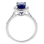 2.50 cts oval sapphire diamond engagement ring set in 14K white gold