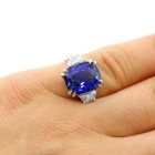 6.67 Cts J'adore Natural Corundum and Diamond Engagement Ring set in Platinum