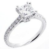 2.22 Cts Princess cut diamond engagement ring set in 18K white gold