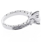 Three Stone Princess cut Diamond Engagement Ring Set in 18K White Gold