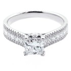 1.72 Cts Princess Cut Diamond Engagement Ring set in 18K White gold