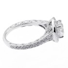 1.52 Cts Round Cut Diamond Engagement Ring set in 18K W Vintage Setting with Halo