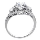 2.40 Cts three stone diamond engagement ring set in 18K white gold