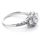 2.40 Cts three stone diamond engagement ring set in 18K white gold