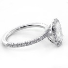 1.92 CTS OVAL CUT DIAMOND HALO ENGAGEMENT RING SET IN PLATINUM