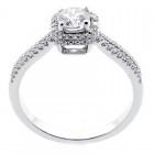 0.80 CTS ROUND CUT CE DIAMOND HALO ENGAGEMENT RING SET IN 18K WHITE GOLD