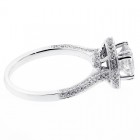1.74 CTS ROUND CUT DIAMOND HALO ENGAGEMENT RING SET IN 18K WHITE GOLD