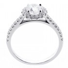 1.24 CTS EGL ROUND CUT  DIAMOND HALO ENGAGEMENT RING SET IN 18K WHITE GOLD