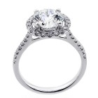 2.84 CTS ROUND CUT DIAMOND HALO ENGAGEMENT RING SET IN 18K WHITE GOLD