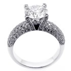 4.02 CTS ROUND CUT DIAMOND ENGAGEMENT RING SET IN 14K WHITE GOLD