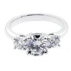 1.97 CTS  3 STONE ROUND CUT DIAMOND ENGAGEMENT RIG SRT IN 14K WHITE GOLD