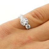 1.97 CTS  3 STONE ROUND CUT DIAMOND ENGAGEMENT RIG SRT IN 14K WHITE GOLD