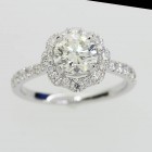 1.76 Cts Round Cut Diamond Engagement Ring set in 18K White Gold