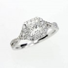 1.41 Cts Princess Cut Diamond Engagement Ring set in 18K White Gold
