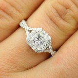 1.41 Cts Princess Cut Diamond Engagement Ring set in 18K White Gold