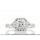 1.41 Cts Princess Cut Diamond Engagement Ring set in 18K White Gold