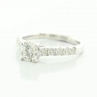 1.24 Ctw Four-Prong Round Cut Diamond Engagement Ring Set in 18K White Gold