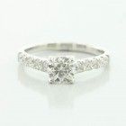 1.24 Ctw Four-Prong Round Cut Diamond Engagement Ring Set in 18K White Gold