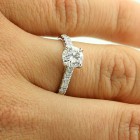1.44 Cts Round Cut Diamond Engagement Ring Set in 18K White Gold