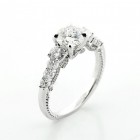 1.99 Cts Round Cut Diamond Engagement Ring set in 18K White Gold